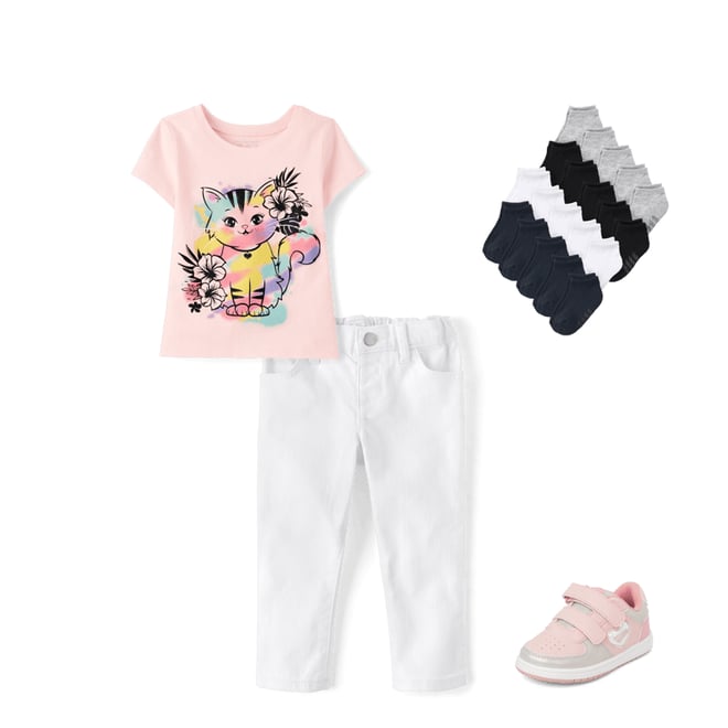 2nd bundle featuring 3 items which compliment Baby And Toddler Girls Cat Graphic Tee