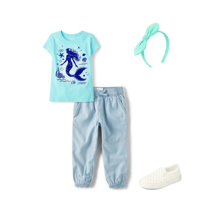 5th bundle featuring 3 items which compliment Girls Mermaid Graphic Tee