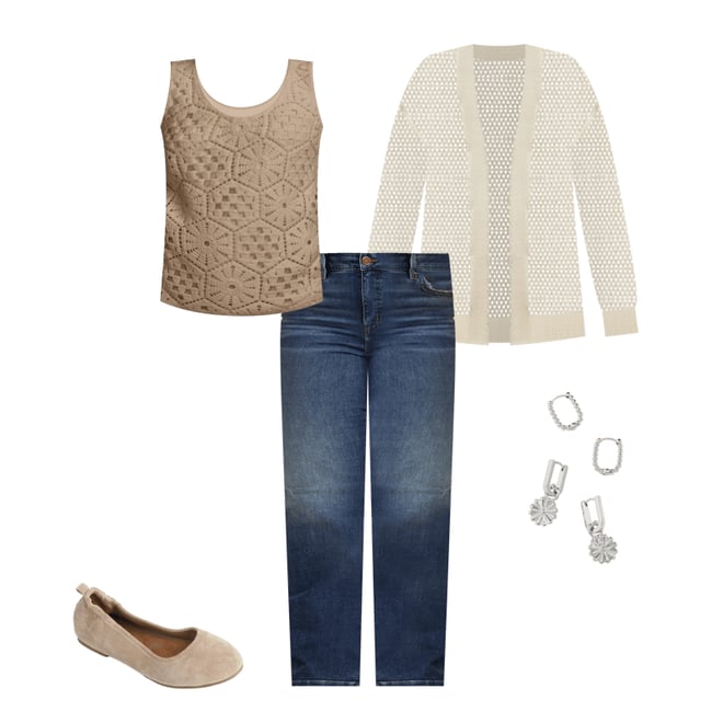 Plus Size Crochet Front Tank Top