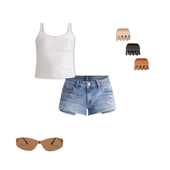 Vintage Low-Rise Denim Shorty Shorts