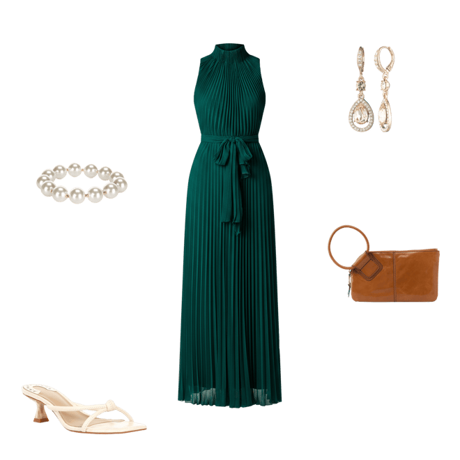 Aidan Mattox Pleated Georgette Sleeveless Wide Leg Jumpsuit