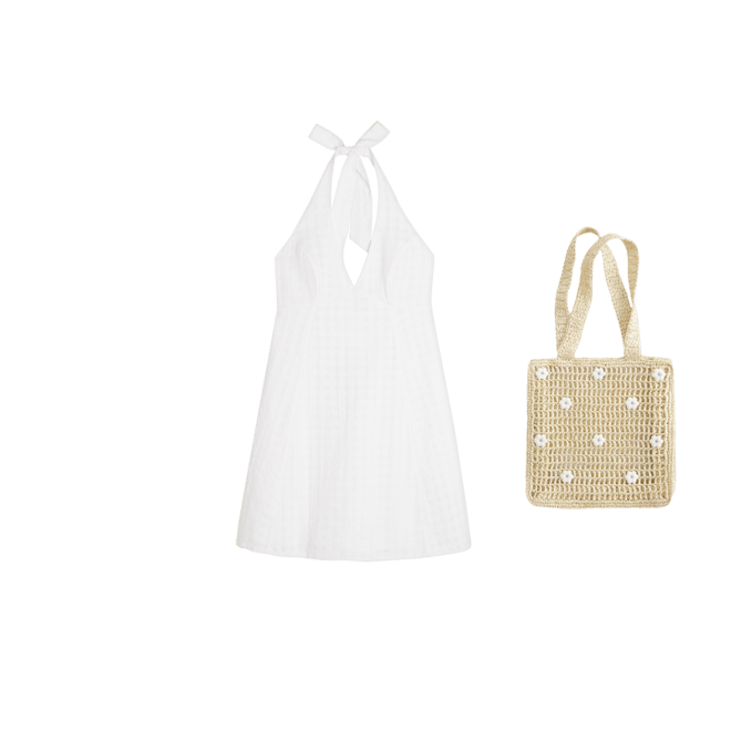 A-Line Halter Mini Dress