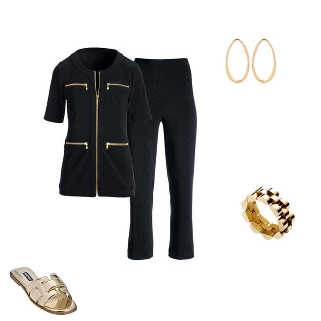 Beyond Travel Cropped Chic Coordinates Jet Black
