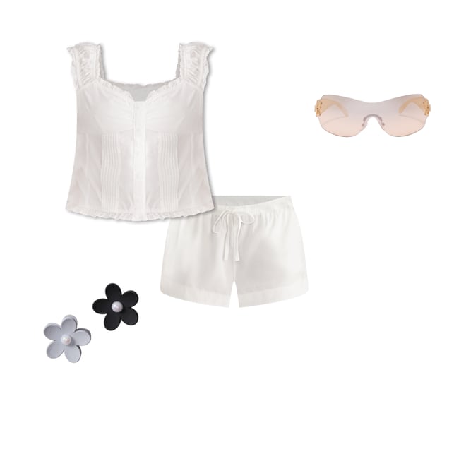 Pleated V-Neck Peasant Top