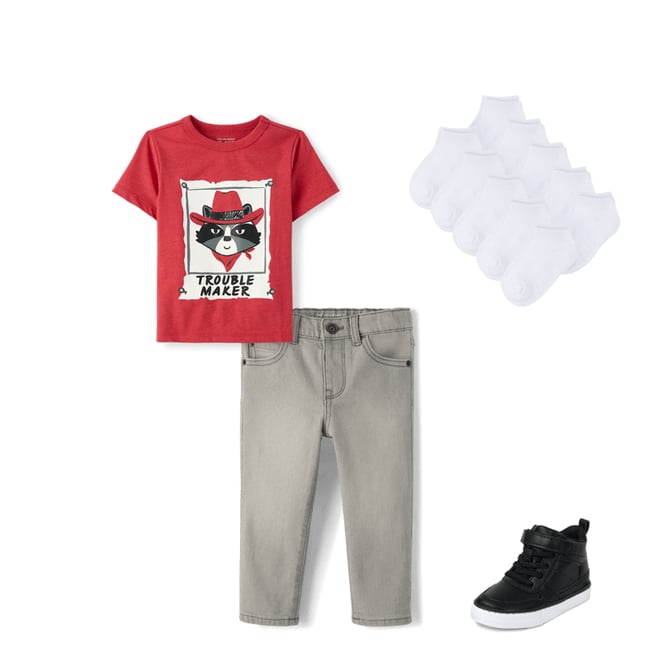 1st bundle featuring 3 items which compliment Baby And Toddler Boys Trouble Maker Graphic Tee