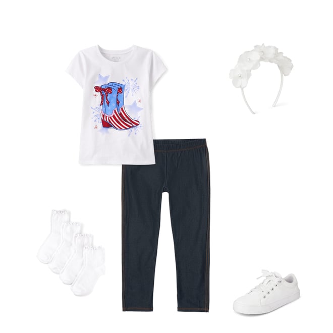6th bundle featuring 4 items which compliment Girls Regular Faux Denim Leggings