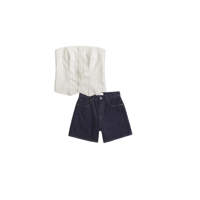 Strapless Cropped Tailored Vest