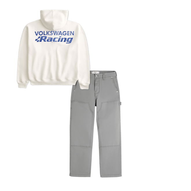 Boxy Volkswagen Racing Graphic Zip-Up Hoodie