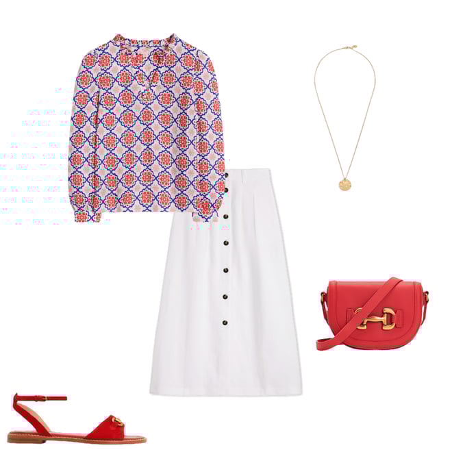 1st bundle featuring 4 items which compliment Thomasina Linen Midi Skirt-White