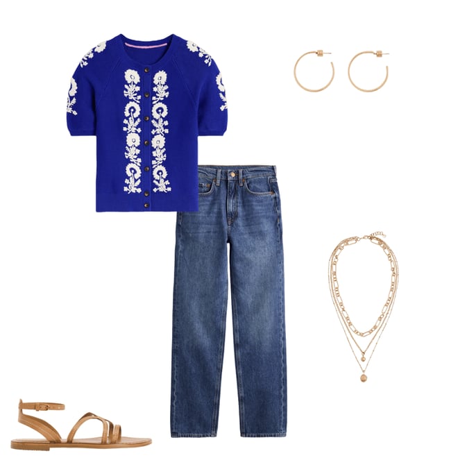 1st bundle featuring 4 items which compliment Embroidered T-Shirt Cardigan