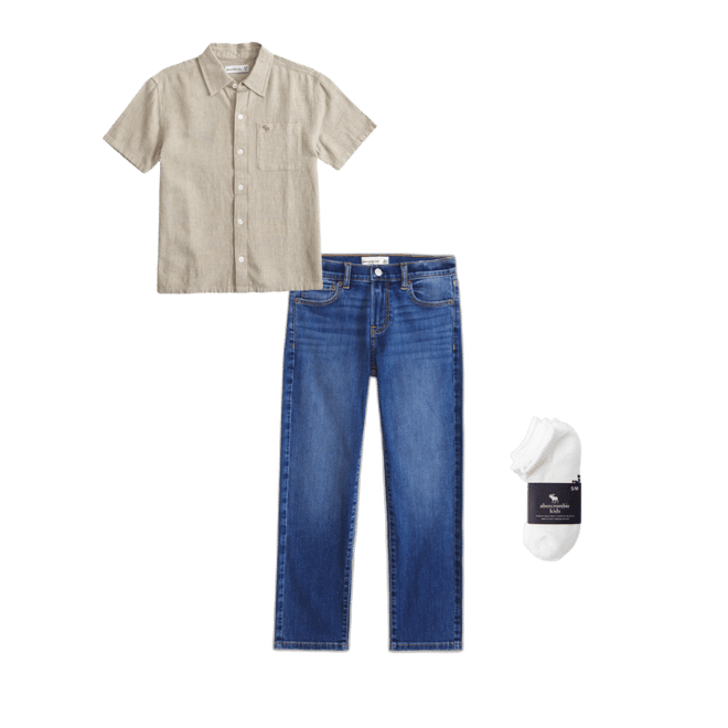 short-sleeve linen-blend icon shirt