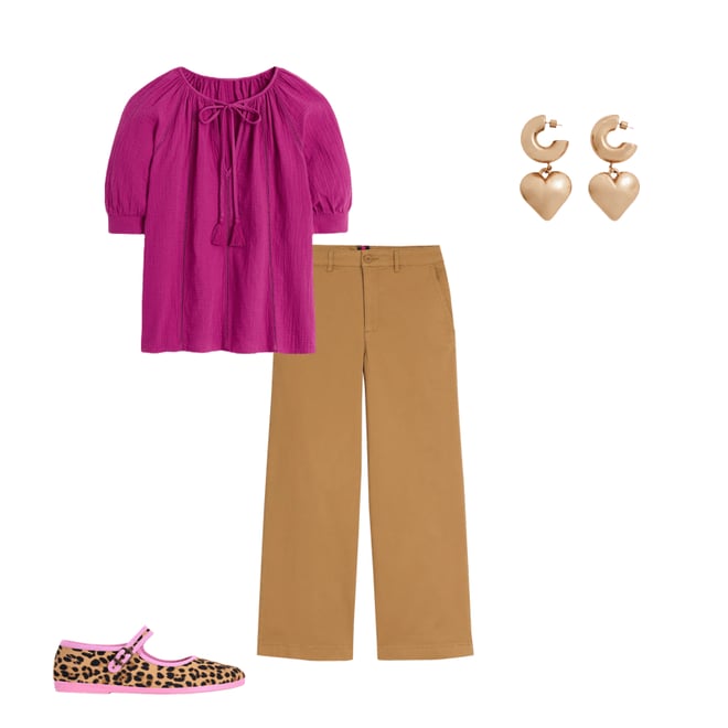 3rd bundle featuring 3 items which compliment Trim Insert Double Cloth Top