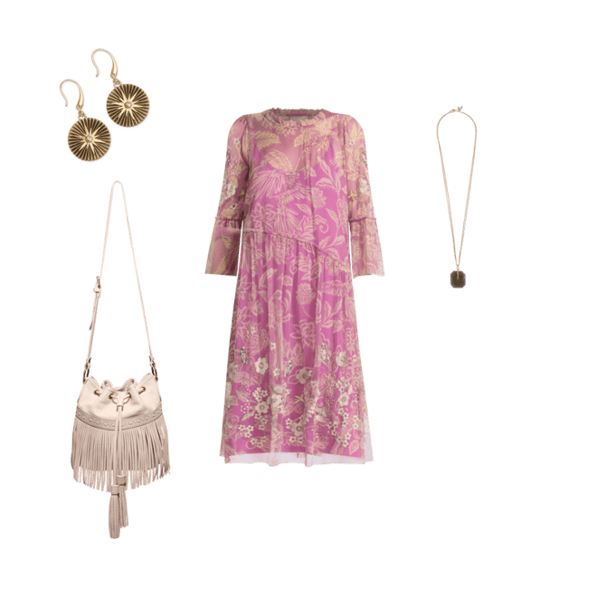 MAZZY ARCHING RUFFLES DRESS
