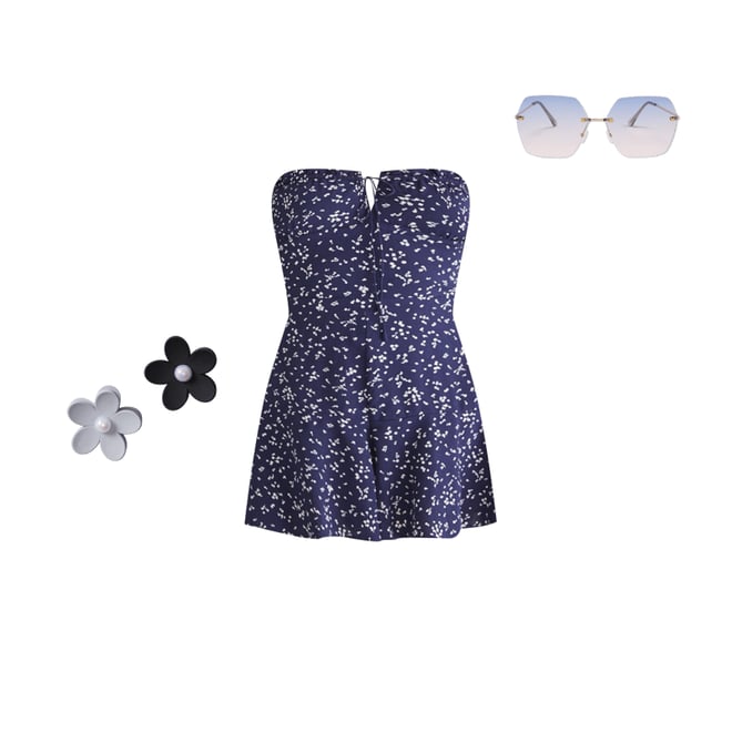 Floral Strapless Romper