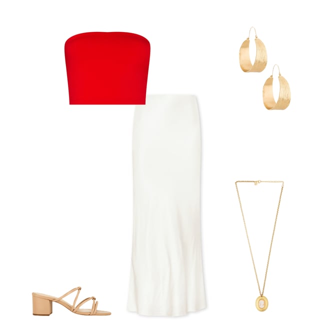 1st bundle featuring 4 items which compliment Strapless Crop Top