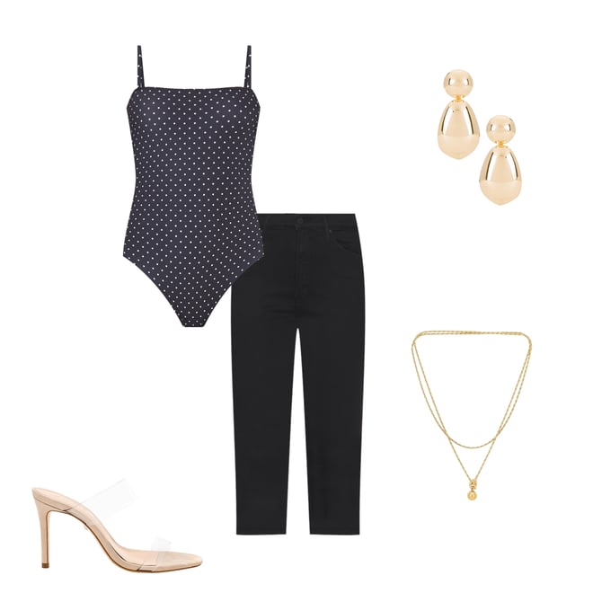1st bundle featuring 4 items which compliment Classic Print Straight Cami Bodysuit