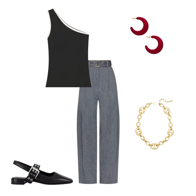 3rd bundle featuring 4 items which compliment Pleated Barrel Trouser
