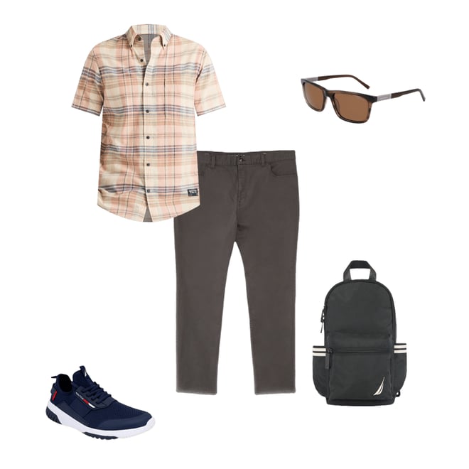 Big & Tall Nautica Jeans Co. Madras Plaid Short-Sleeve Shirt