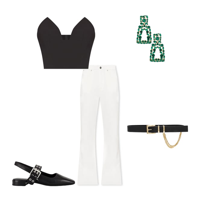3rd bundle featuring 4 items which compliment Delphi Strapless Crop Top