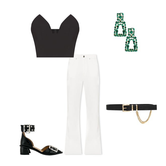 3rd bundle featuring 4 items which compliment Delphi Strapless Crop Top