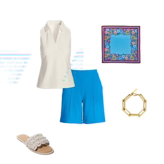 Beyond Travel Sleeveless Collared Top Ivory Coast