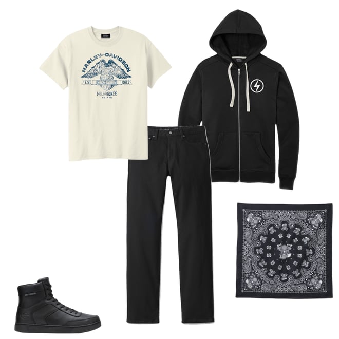 Bar & shield Lightning Bolt Lightweight Full Zip Hoodie