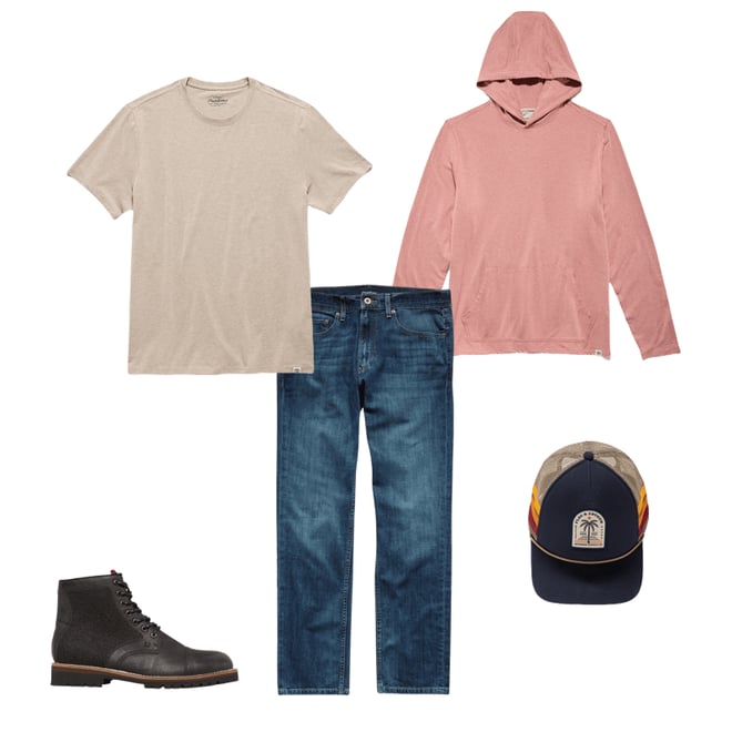 2nd bundle featuring 4 items which compliment  Essential Stretch Comfort Crewneck Tee Shirt - Oatmeal Heather