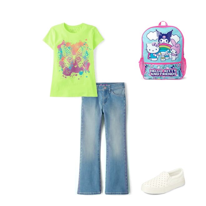 6th bundle featuring 3 items which compliment Girls Glitter Perforated Platform Slip On Sneakers