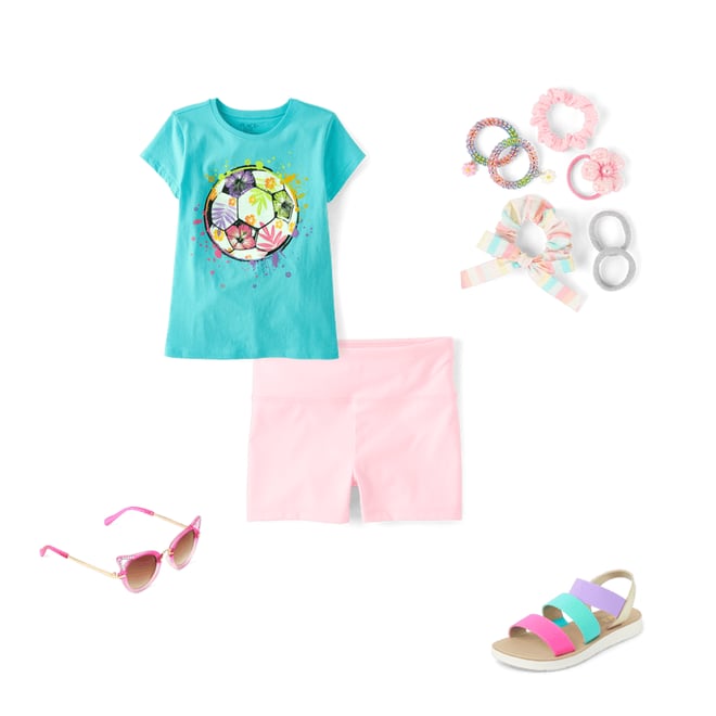 5th bundle featuring 4 items which compliment Girls Soccer Ball Graphic Tee