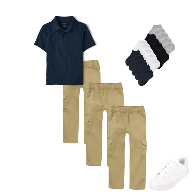 10th bundle featuring 3 items which compliment Boys Uniform Performance Polo