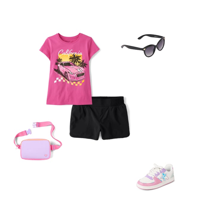 1st bundle featuring 4 items which compliment Girls Car Graphic Tee