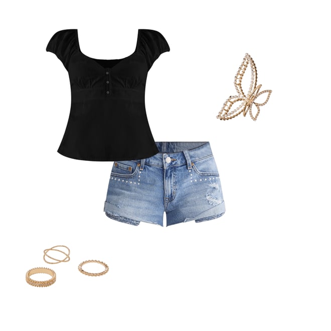 Vintage Low-Rise Denim Shorty Shorts