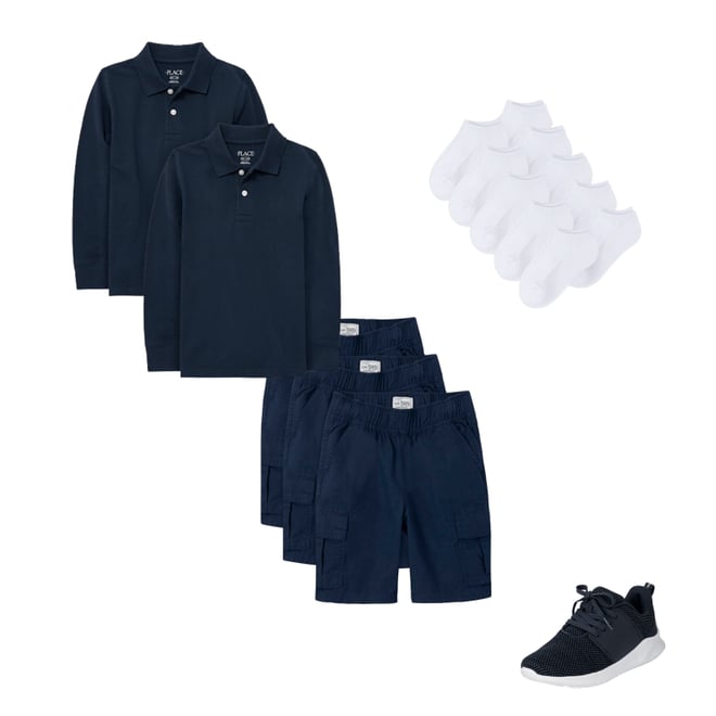 1st bundle featuring 3 items which compliment Kids Uniform Pique Polo 2-Pack
