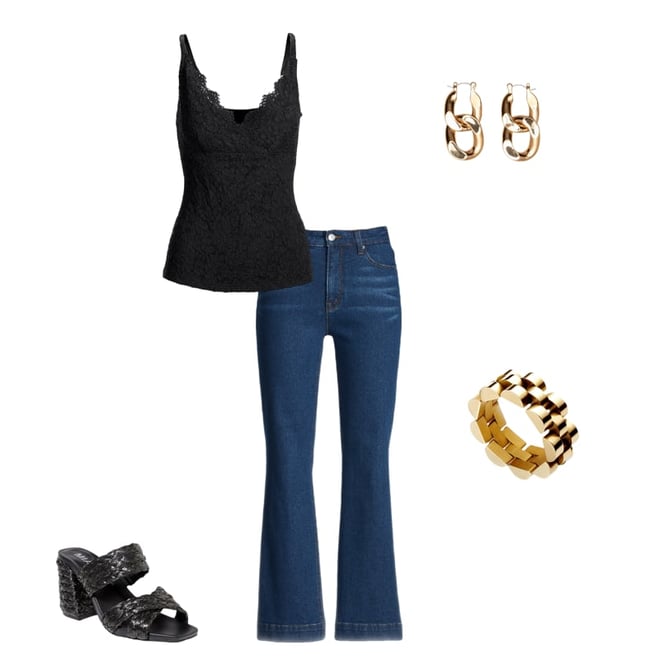 All Over Lace Tank Black