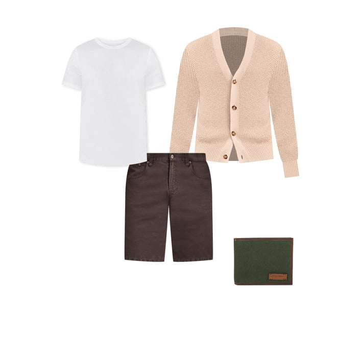 [COSYHARU公式] Linen Waffle Two-Tone Knit Cardigan Paul Smith Beige Cotton-Linen Waffle-Stitch Cardigan | Liberty