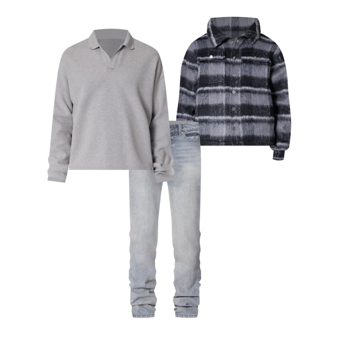Polo Thermal L/S Shirt - Heather Grey | mnml | shop now
