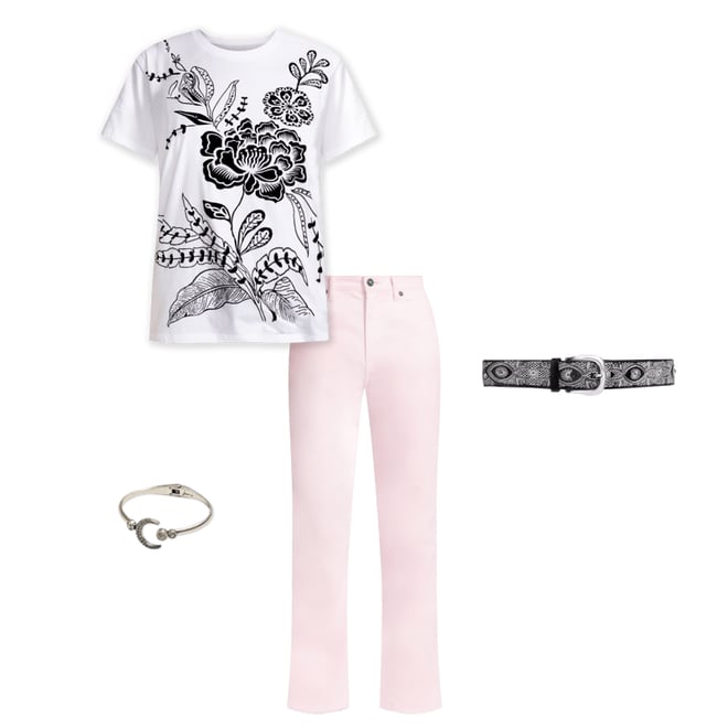Buy FLOCKED CREW NECK TEE | Johnny Was Buy FLOCKED CREW NECK TEE | Johnny Was