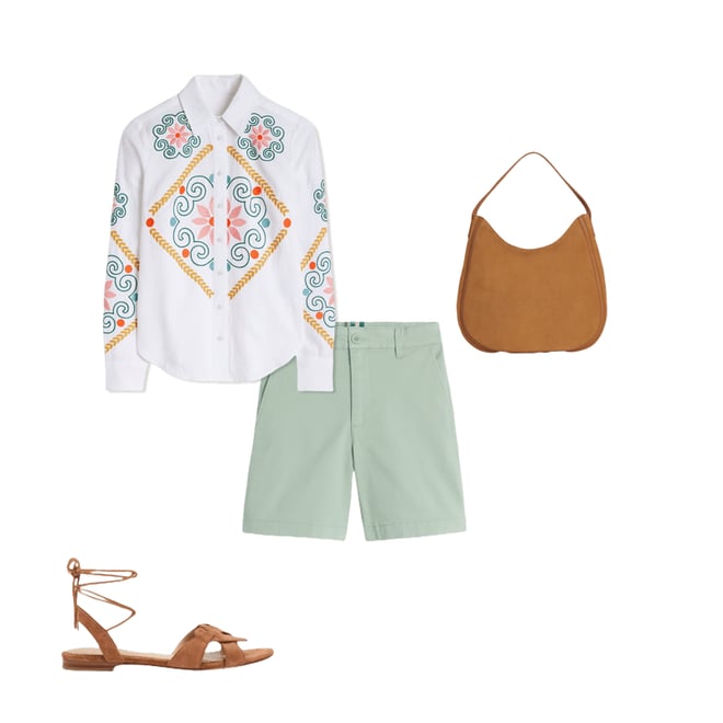 3rd bundle featuring 3 items which compliment Sienna Embroidered Linen Shirt-White