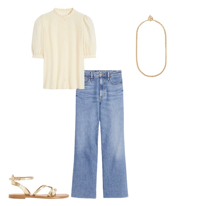 1st bundle featuring 3 items which compliment Frill Detail Silk Top-Ivory