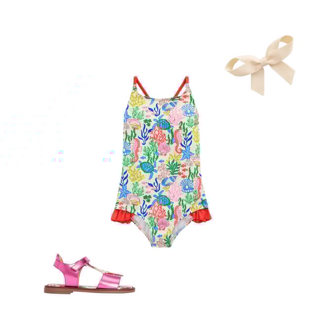 2nd bundle featuring 2 items which compliment Pretty Cross-Back Swimsuit-Multi Coral Cove
