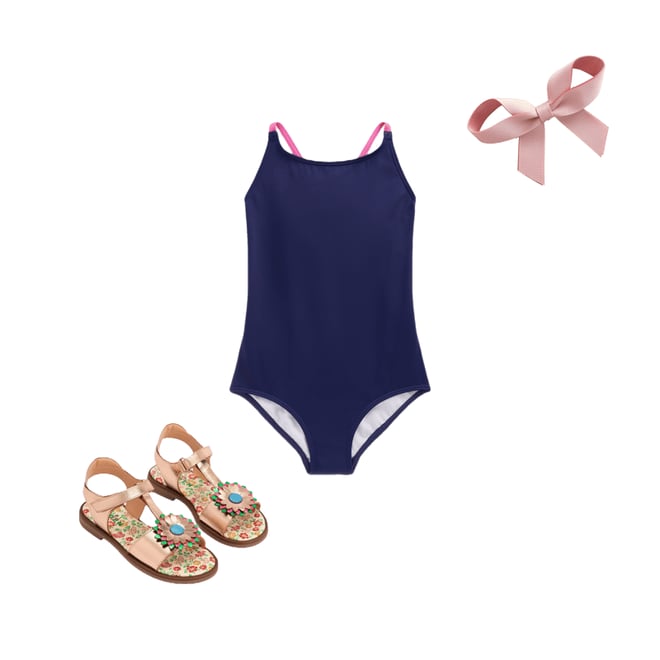 2nd bundle featuring 2 items which compliment Selena Rainbow Strap Swimsuit-College Navy