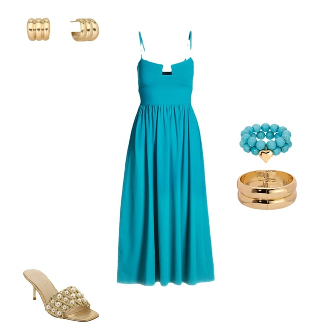 Susana Monaco x Boston Proper Fit and Flare Midi Dress St Tropez