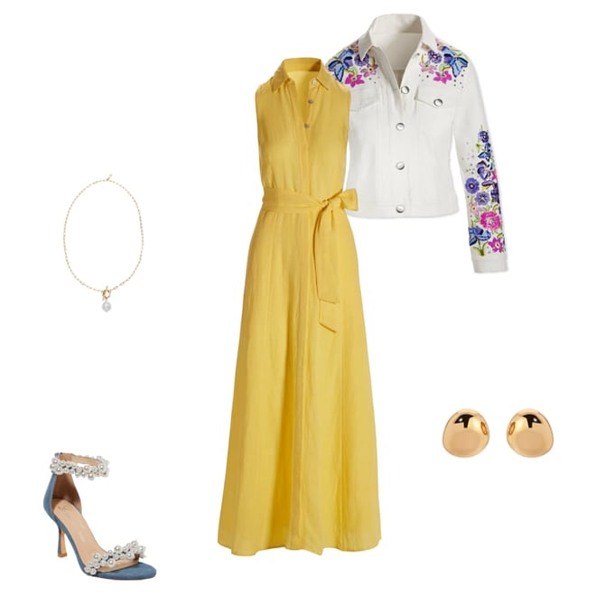 Sleeveless Linen Maxi Shirt Dress Lemon Drop