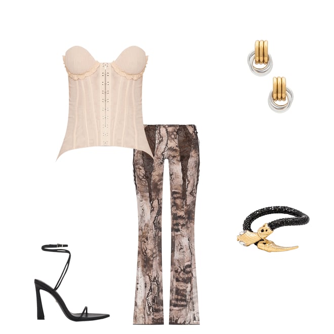 3rd bundle featuring 4 items which compliment Lace Up Mesh Trousers