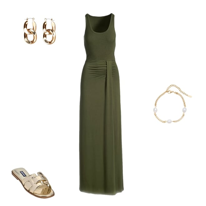 Rib Knit Mixed Media Scoop Neck Slit Maxi Dress Grape Juice