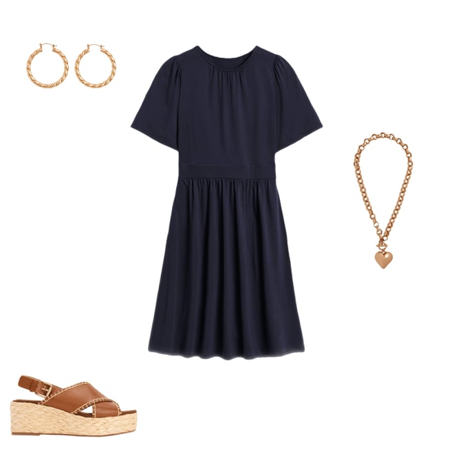5th bundle featuring 3 items which compliment Louisa Short Jersey Dress-Navy