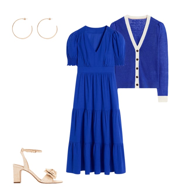 6th bundle featuring 3 items which compliment Anna Double Cloth Midi Dress-Bright Blue