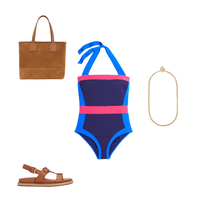 3rd bundle featuring 3 items which compliment Santorini Halterneck Swimsuit-Navy/ Coral Punch Pink/ Blue