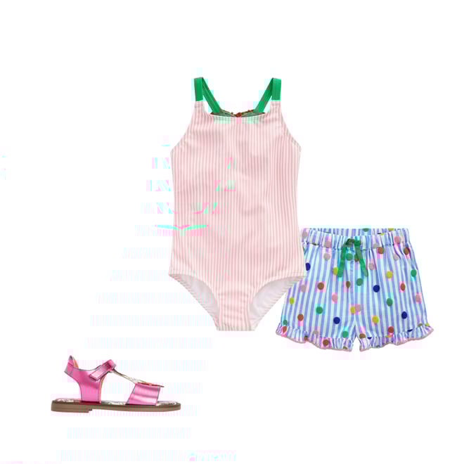 1st bundle featuring 2 items which compliment Applique Back Swimsuit-Chalk Pink Heart