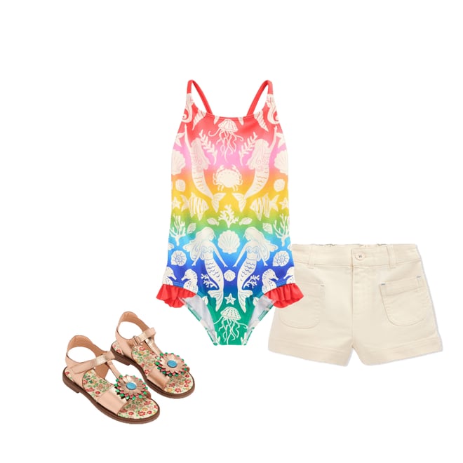 2nd bundle featuring 2 items which compliment Pretty Cross-Back Swimsuit-Pink Ombre Mermaids